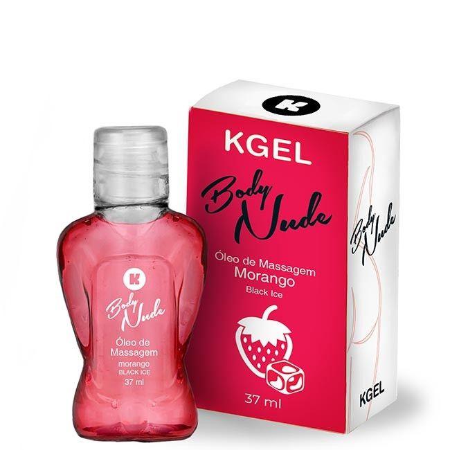 Óleo de Massagem Body Nudes Kgel Ice Morango 37ml - Ktoy - Gel